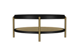 706198 Arini Round Coffee Table With Storage Shelf Black