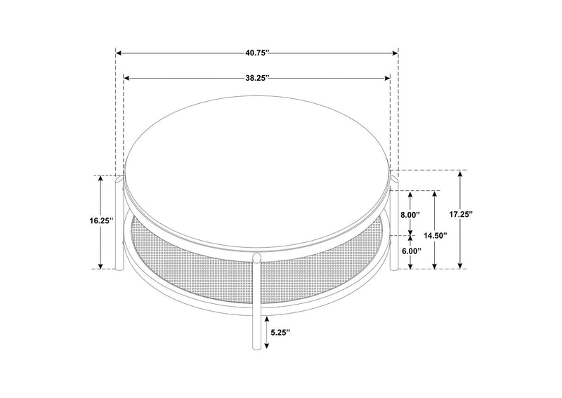 706198 Arini Round Coffee Table With Storage Shelf Black