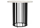 706207 Haven Round Genuine White Marble Top End Side Table Black