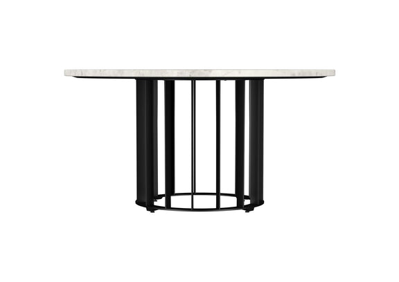 706208-S2 Haven 2-piece Round Marble Coffee and End Table Set Black