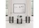 706208-S3 Haven 3-piece Round Marble Coffee and End Table Set Black