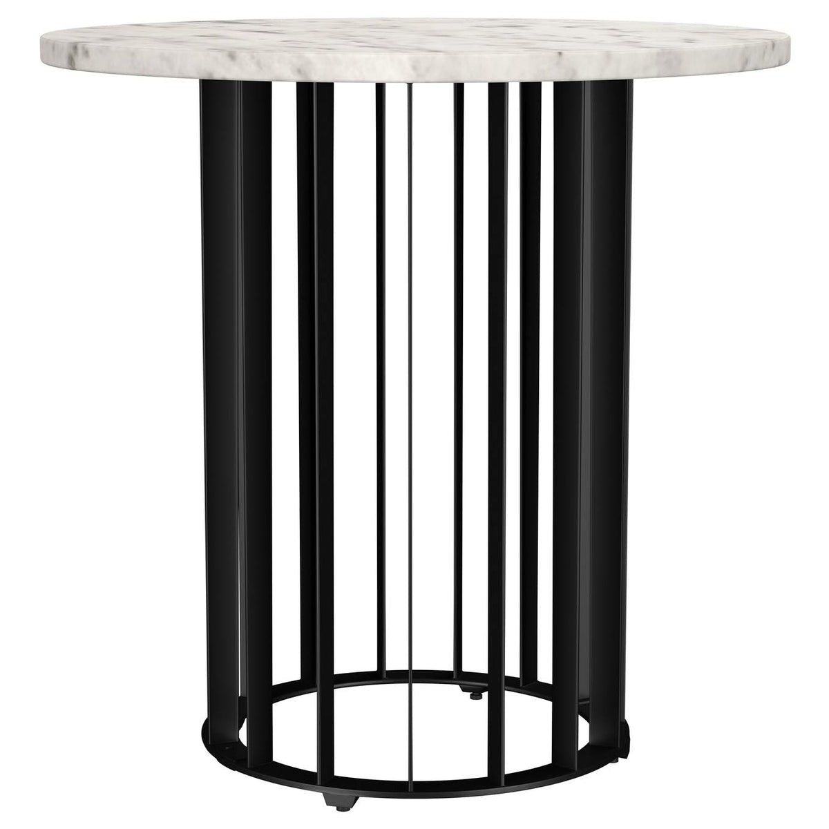 706208-S3 Haven 3-piece Round Marble Coffee and End Table Set Black