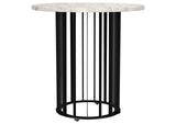 706208-S3 Haven 3-piece Round Marble Coffee and End Table Set Black