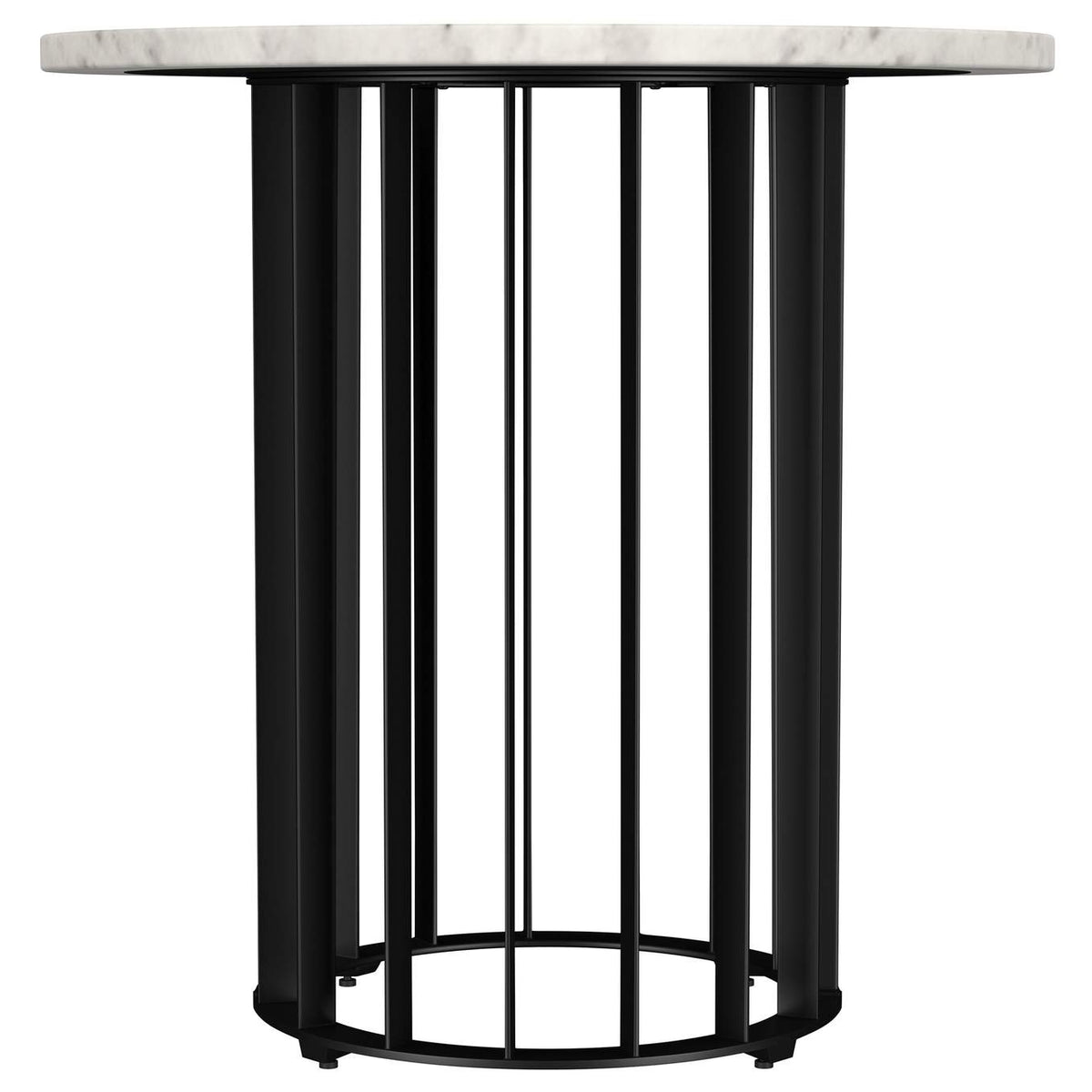 706208-S3 Haven 3-piece Round Marble Coffee and End Table Set Black