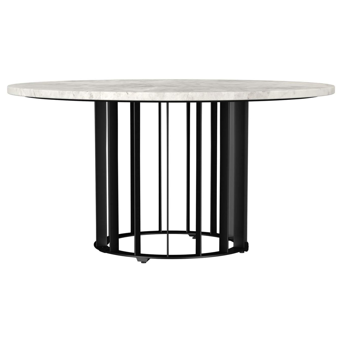 706208-S3 Haven 3-piece Round Marble Coffee and End Table Set Black