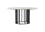 706208-S3 Haven 3-piece Round Marble Coffee and End Table Set Black