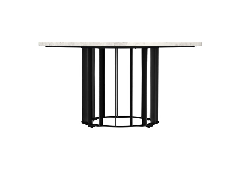 706208-S3 Haven 3-piece Round Marble Coffee and End Table Set Black