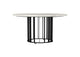 706208 Haven Round Genuine White Marble Top Coffee Table Black