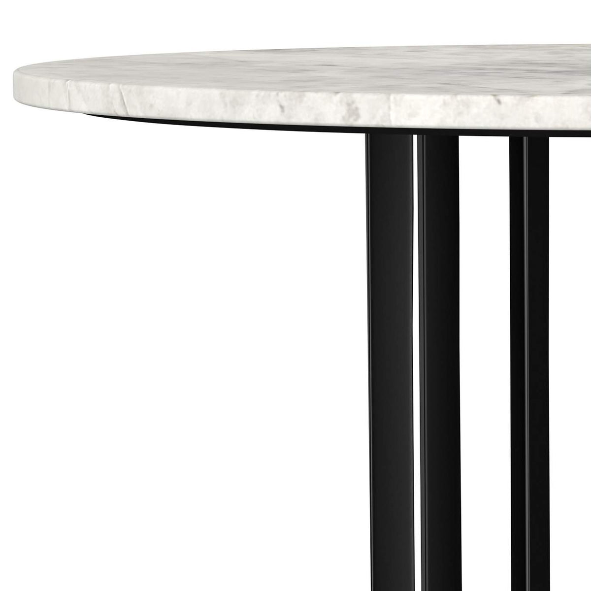 706208 Haven Round Genuine White Marble Top Coffee Table Black