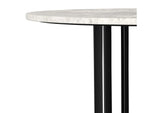 706208 Haven Round Genuine White Marble Top Coffee Table Black