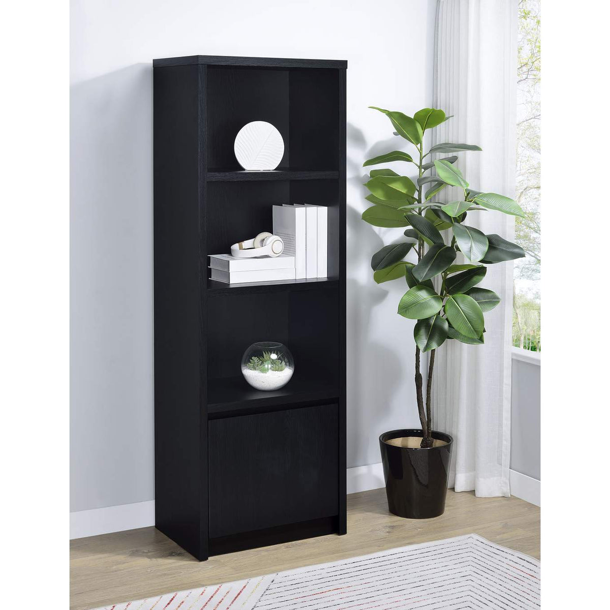 706224 Winfield 3-shelf Media Tower Entertainment Pier Black