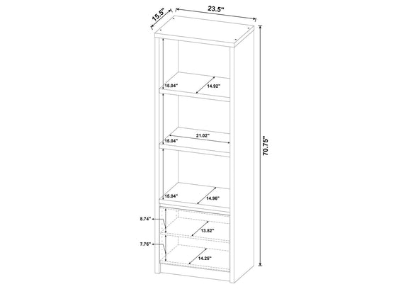 706224 Winfield 3-shelf Media Tower Entertainment Pier Black