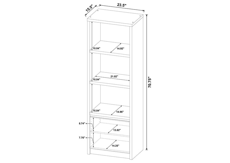 706224 Winfield 3-shelf Media Tower Entertainment Pier Black
