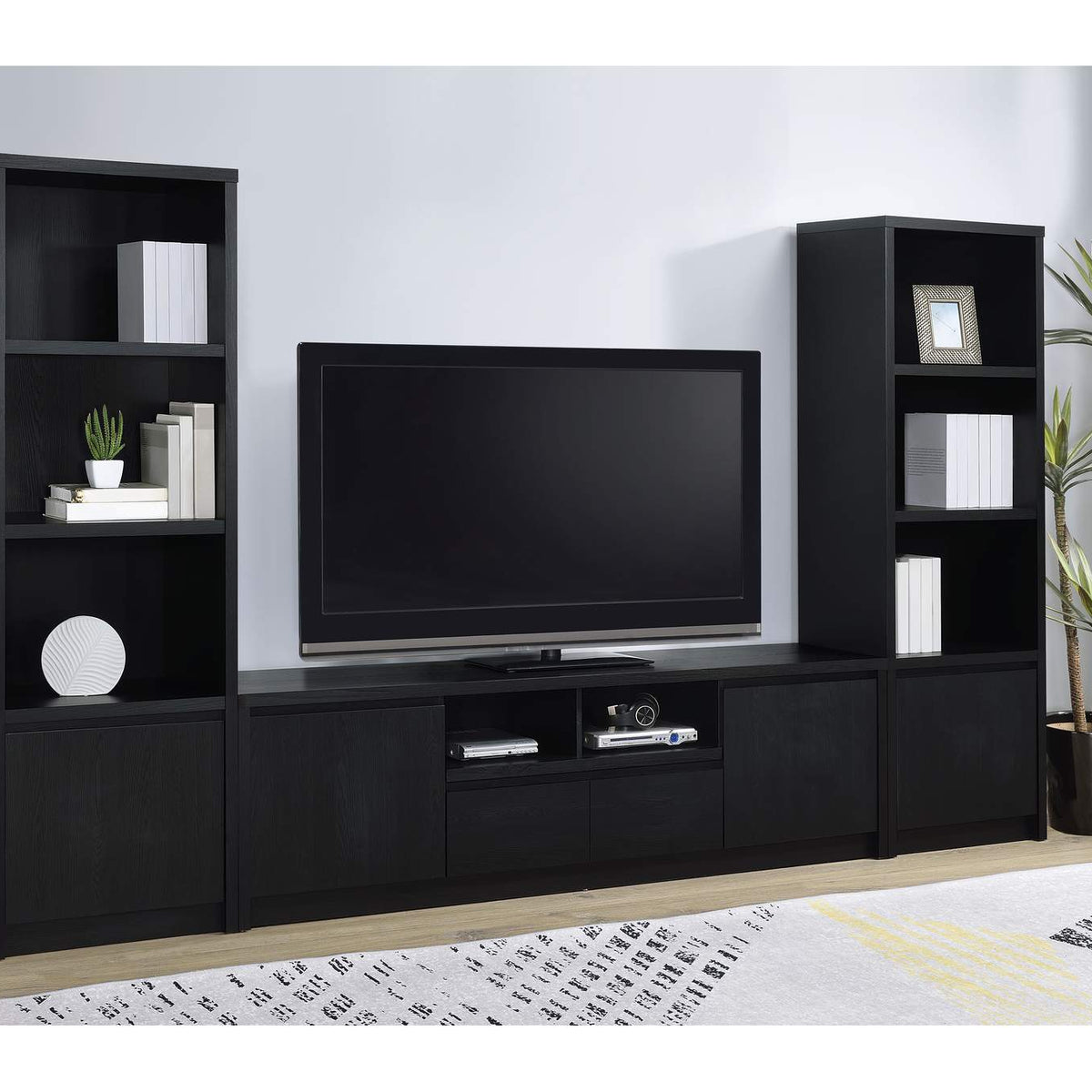 706224 Winfield 3-shelf Media Tower Entertainment Pier Black