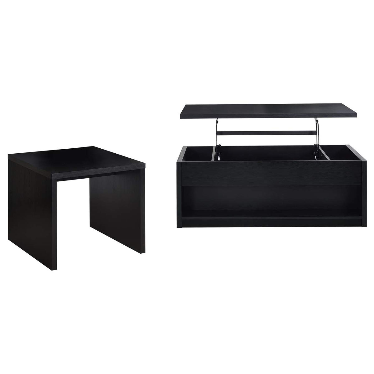 706228-S2 Knapp 2-piece Lift Top Coffee Table Set Black