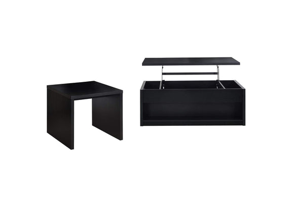 706228-S2 Knapp 2-piece Lift Top Coffee Table Set Black