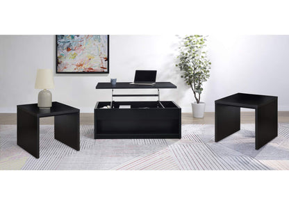 706228-S3 Knapp 3-piece Lift Top Coffee Table Set Black