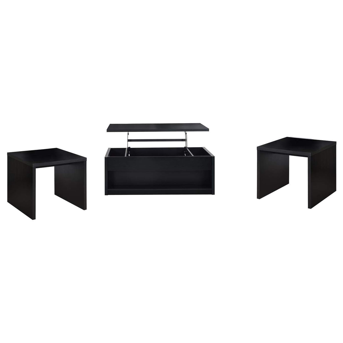 706228-S3 Knapp 3-piece Lift Top Coffee Table Set Black