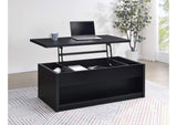706228 Knapp Lift Top Cocktail Coffee Table with Dual Drawers Black