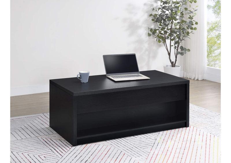 706228 Knapp Lift Top Cocktail Coffee Table with Dual Drawers Black