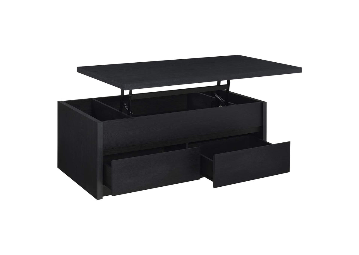 706228 Knapp Lift Top Cocktail Coffee Table with Dual Drawers Black