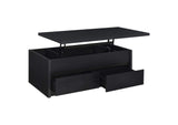 706228 Knapp Lift Top Cocktail Coffee Table with Dual Drawers Black