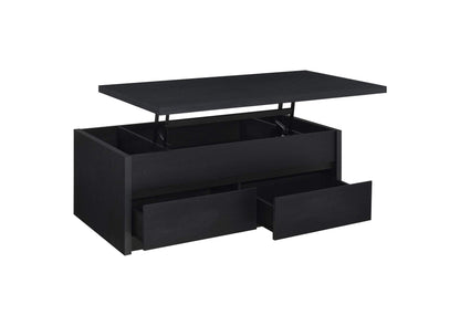 706228 Knapp Lift Top Cocktail Coffee Table with Dual Drawers Black