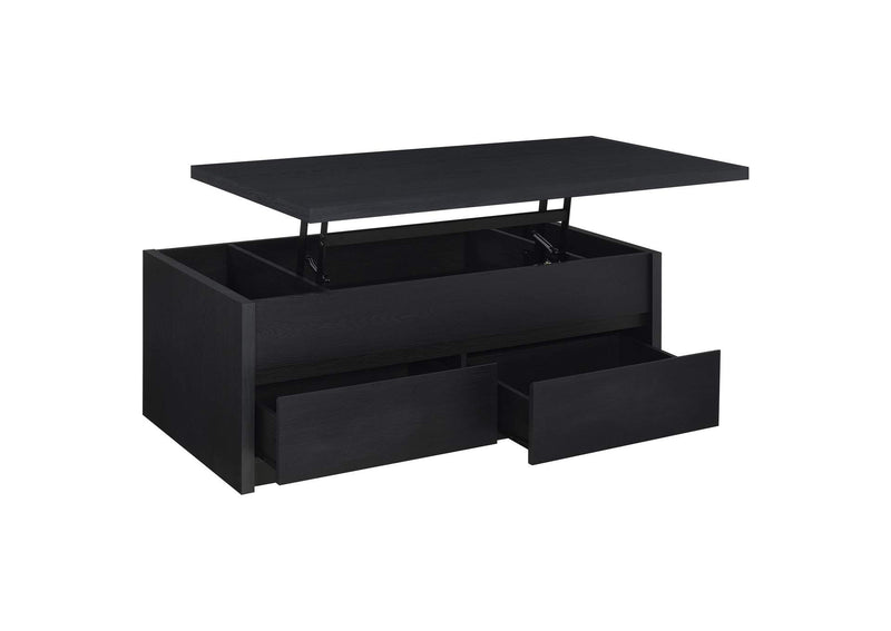 706228 Knapp Lift Top Cocktail Coffee Table with Dual Drawers Black