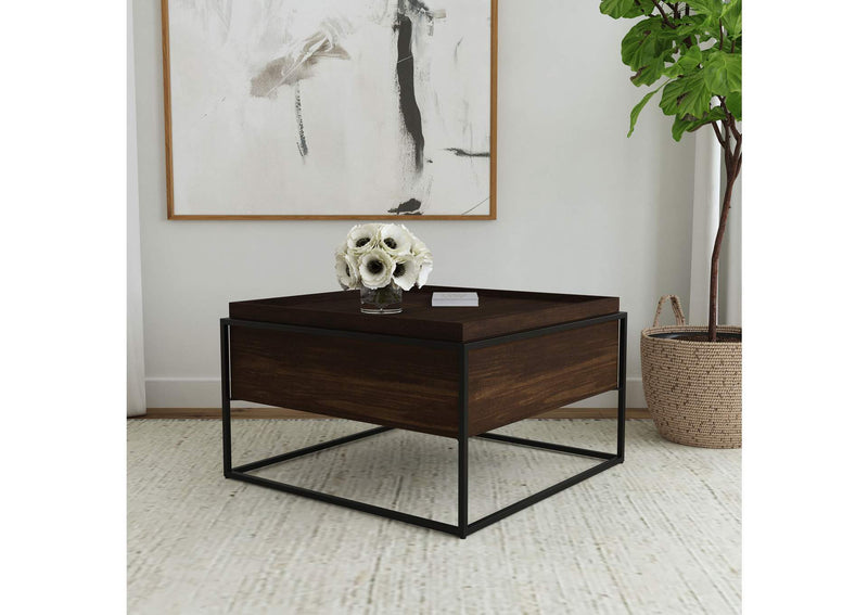 706238 Fulton 30-inch Square Mango Wood Coffee Table Dark Brown