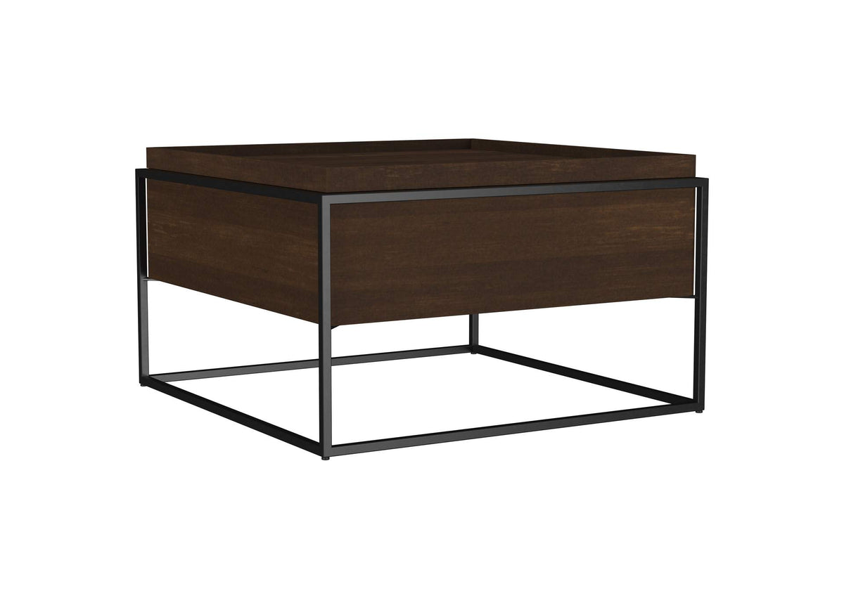 706238 Fulton 30-inch Square Mango Wood Coffee Table Dark Brown