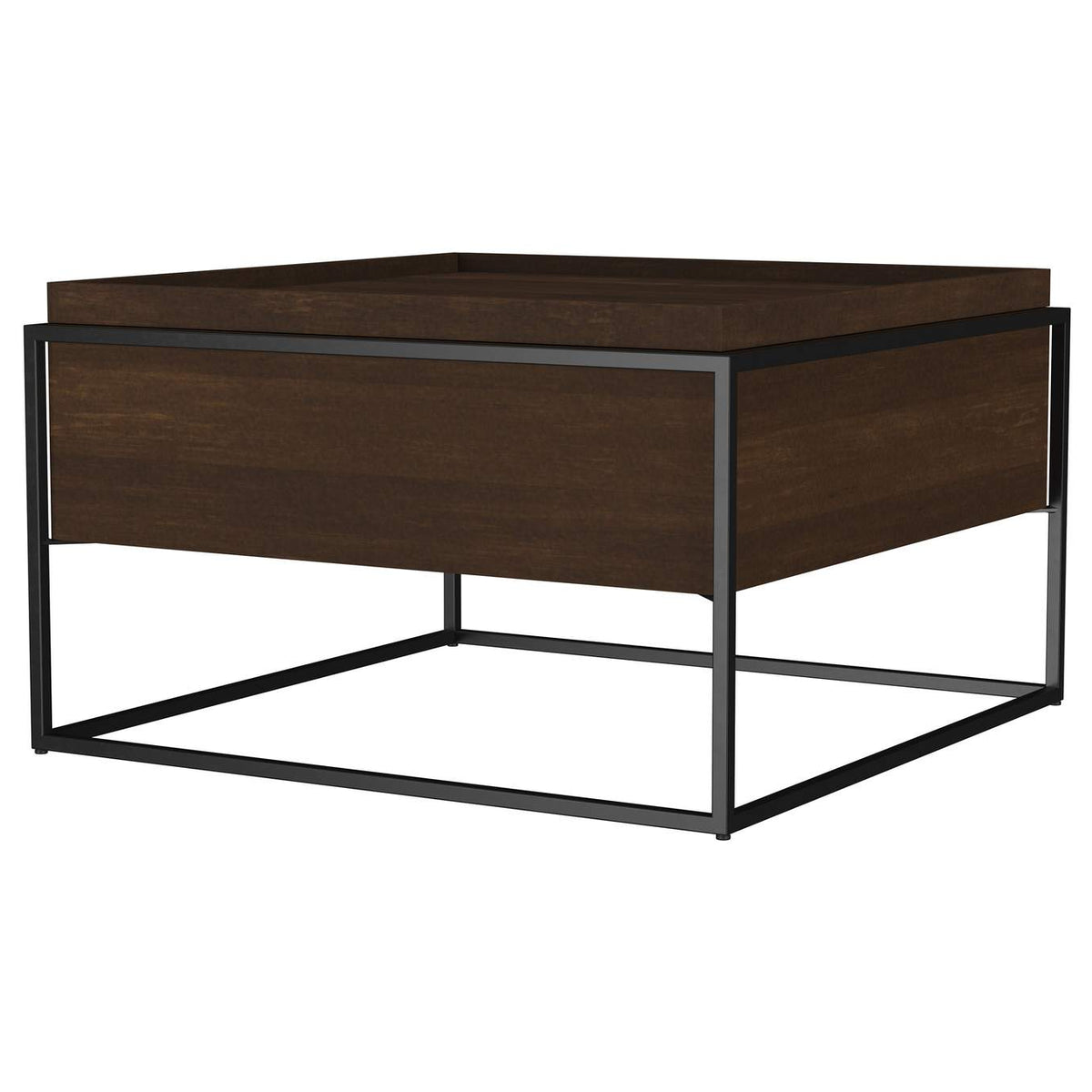 706238 Fulton 30-inch Square Mango Wood Coffee Table Dark Brown