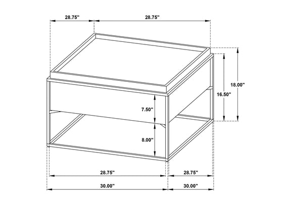 706238 Fulton 30-inch Square Mango Wood Coffee Table Dark Brown