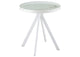 706257 Briggs Round Marble Printed Glass Top End Side Table White