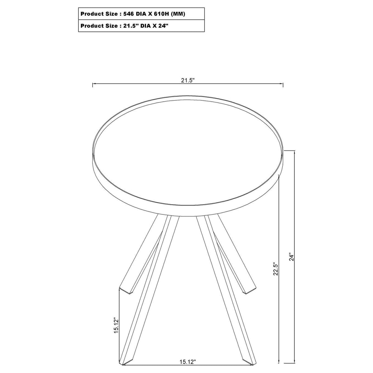 706257 Briggs Round Marble Printed Glass Top End Side Table White