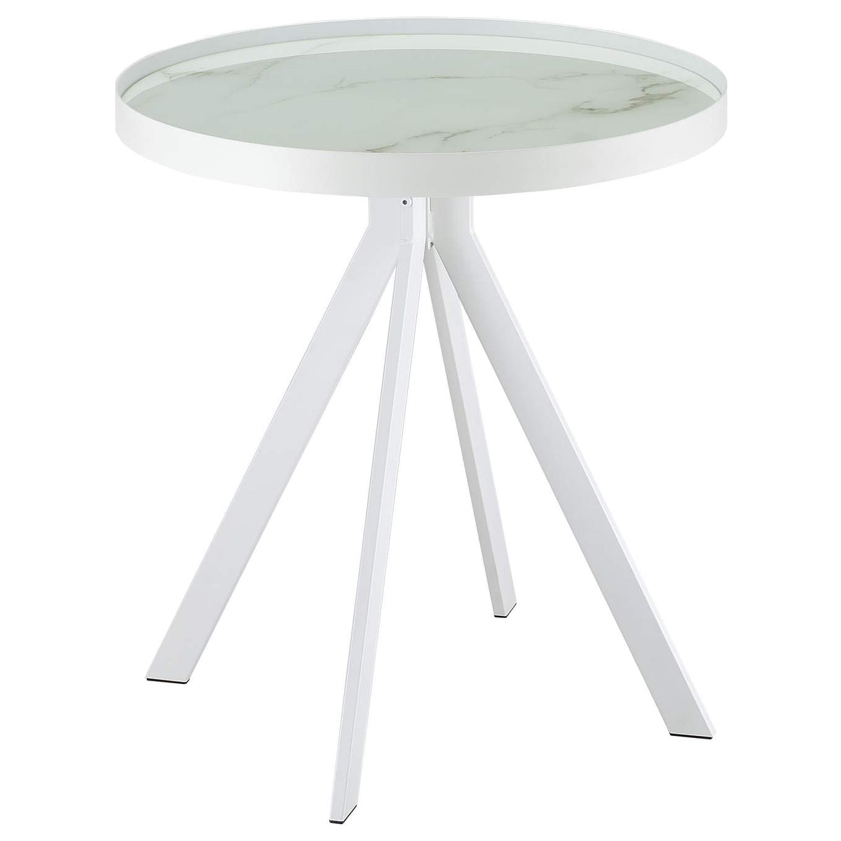706258-S2 Briggs 2-piece Round Coffee and End Table Set White