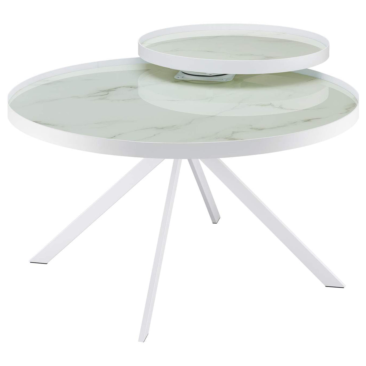 706258-S3 Briggs 3-piece Round Coffee and End Table Set White