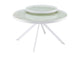 706258 Briggs Round Marble Printed Glass Top Coffee Table White