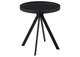 706267 Briggs Round Marble Printed Glass Top End Table Black