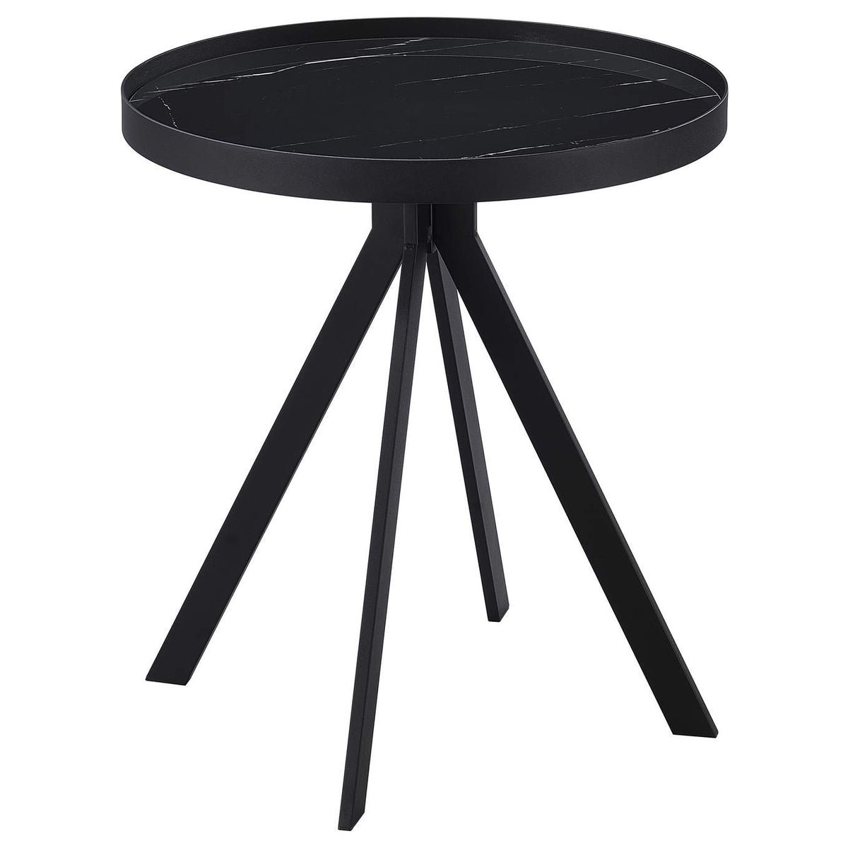 706268-S2 Briggs 2-piece Round Coffee and End Table Set Black