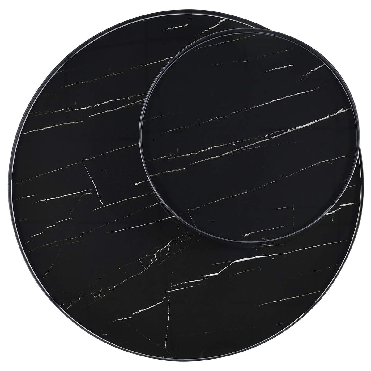 706268-S2 Briggs 2-piece Round Coffee and End Table Set Black