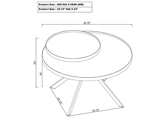 706268-S2 Briggs 2-piece Round Coffee and End Table Set Black