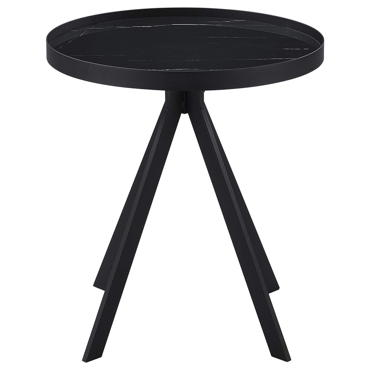 706268-S3 Briggs 3-piece Round Coffee and End Table Set Black