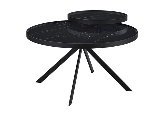 706268-S3 Briggs 3-piece Round Coffee and End Table Set Black