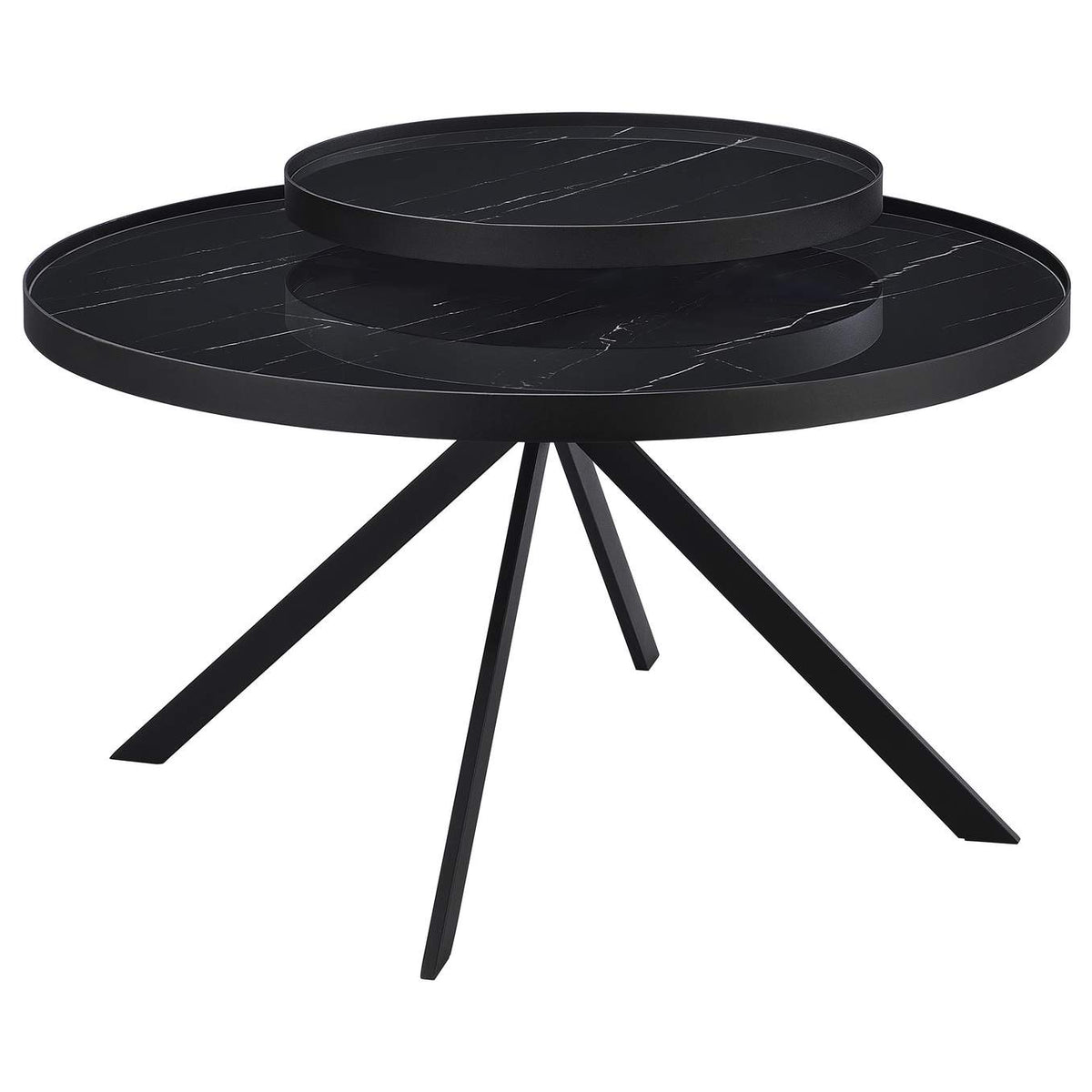 706268-S3 Briggs 3-piece Round Coffee and End Table Set Black