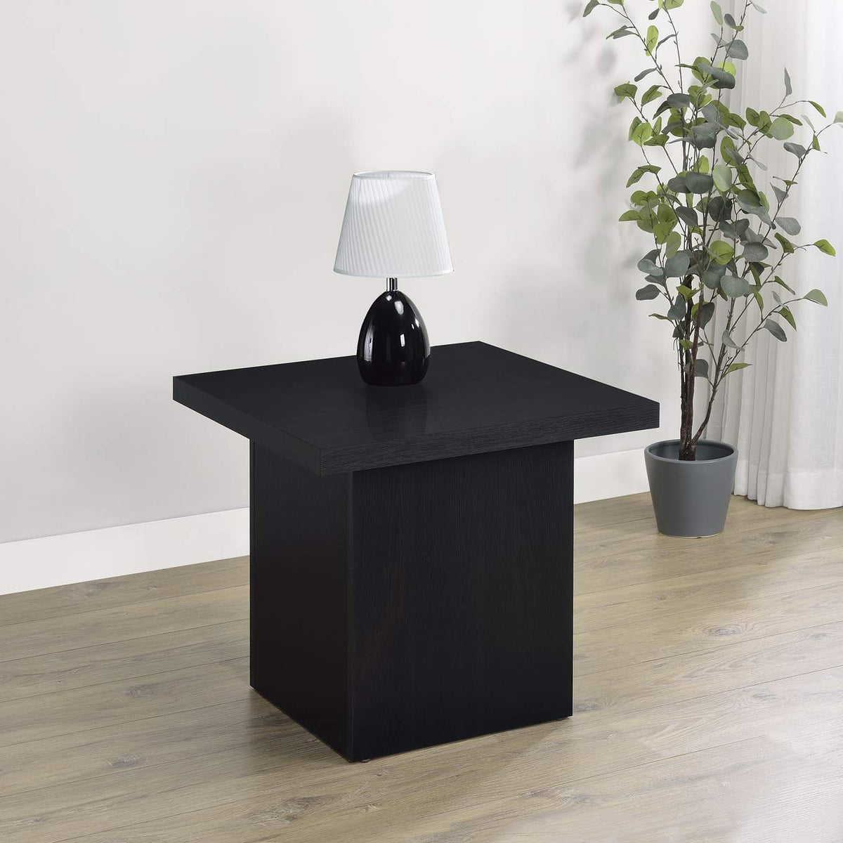 706277 Max Square Engineered Laminate End Side Table Black
