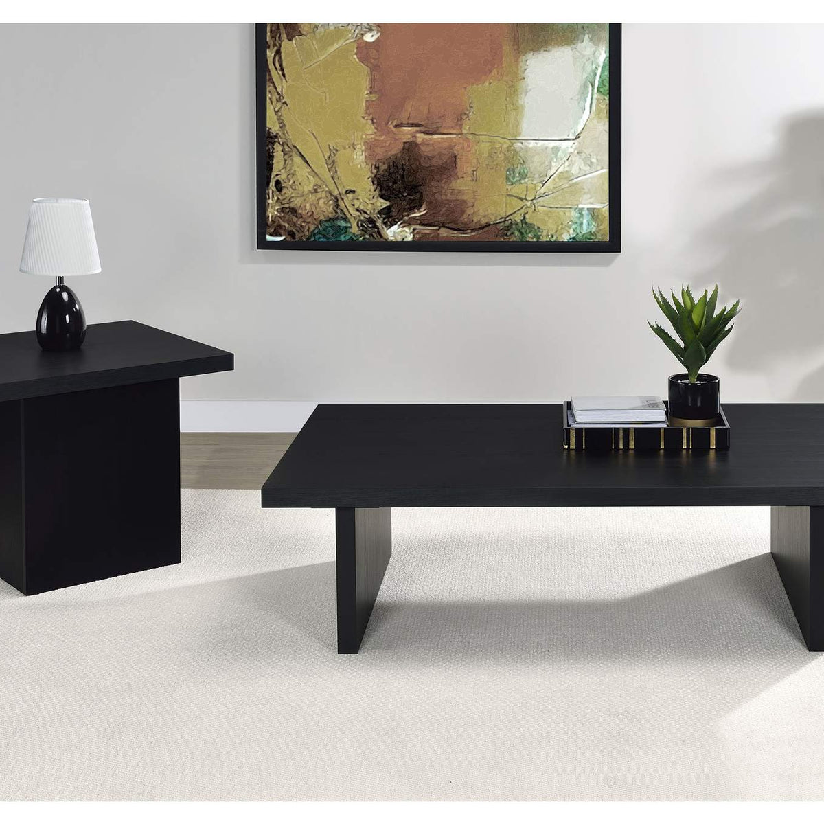 706277 Max Square Engineered Laminate End Side Table Black