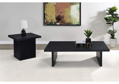 706278-S2 Max 2-piece Rectangular Coffee and End Table Set Black