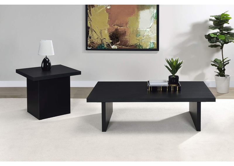 706278-S2 Max 2-piece Rectangular Coffee and End Table Set Black