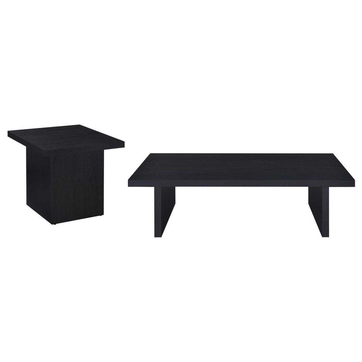706278-S2 Max 2-piece Rectangular Coffee and End Table Set Black