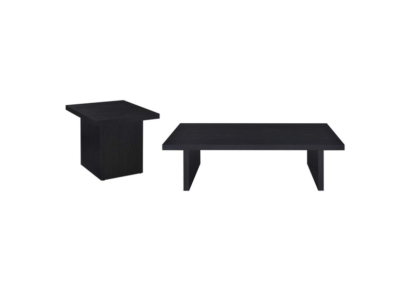 706278-S2 Max 2-piece Rectangular Coffee and End Table Set Black